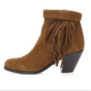Sam Edelman Suede Louie Bootie w/ Fringe